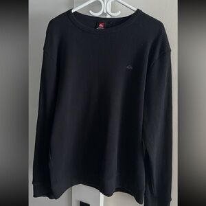 Quiksilver Men’s Black Waffle Knit Crewneck Sweater